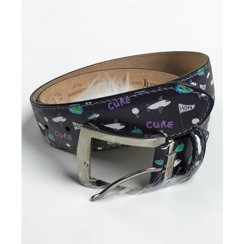 Links & Kings Custom Handcrafted Leather Belt Golf Cure Hope